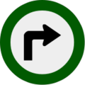 Vorgeschriebene Fahrtrichtung - rechts